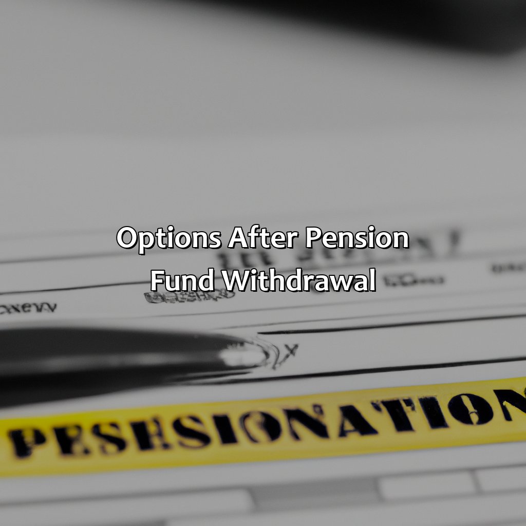 Options after Pension Fund Withdrawal-can i withdraw my pension fund when i resign?, 