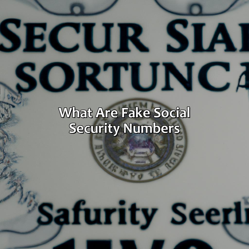 What are fake social security numbers?-how do fake social security numbers work?, 