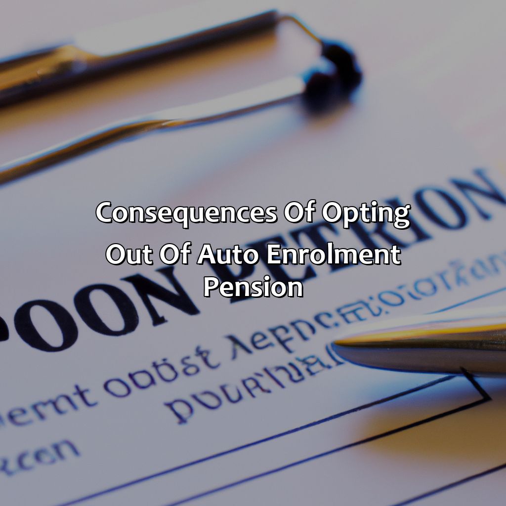 Consequences of opting out of auto enrolment pension-how do i opt out of auto enrolment pension?, 