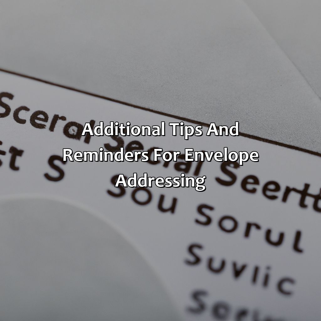 Additional Tips and Reminders for Envelope Addressing-how do you address an envelope to social security?, 