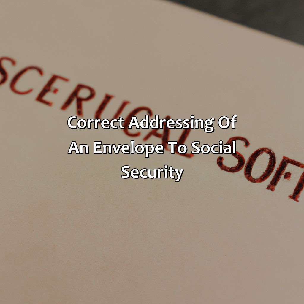 Correct Addressing of an Envelope to Social Security-how do you address an envelope to social security?, 