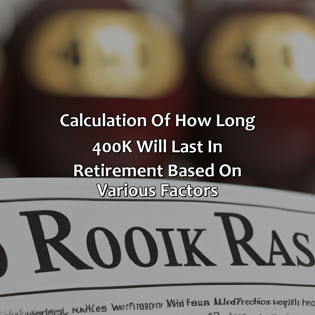 Calculation of how long $400k will last in retirement based on various factors-how long will $400k last in retirement?, 