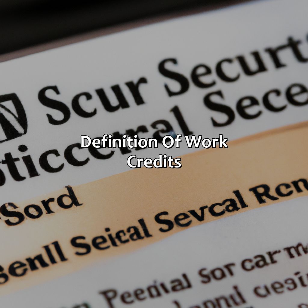 Definition of Work Credits-how many work credits needed for social security?, 