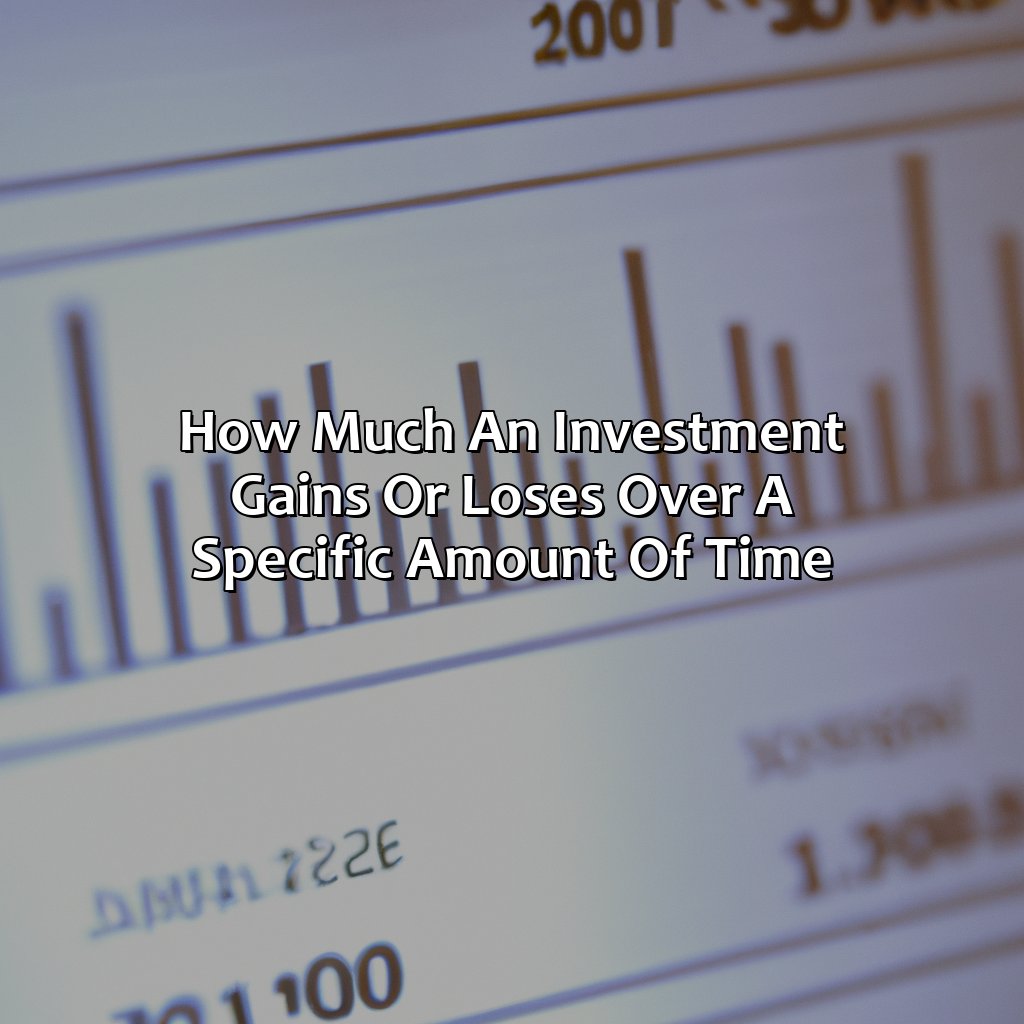 how much an investment gains or loses over a specific amount of time?,