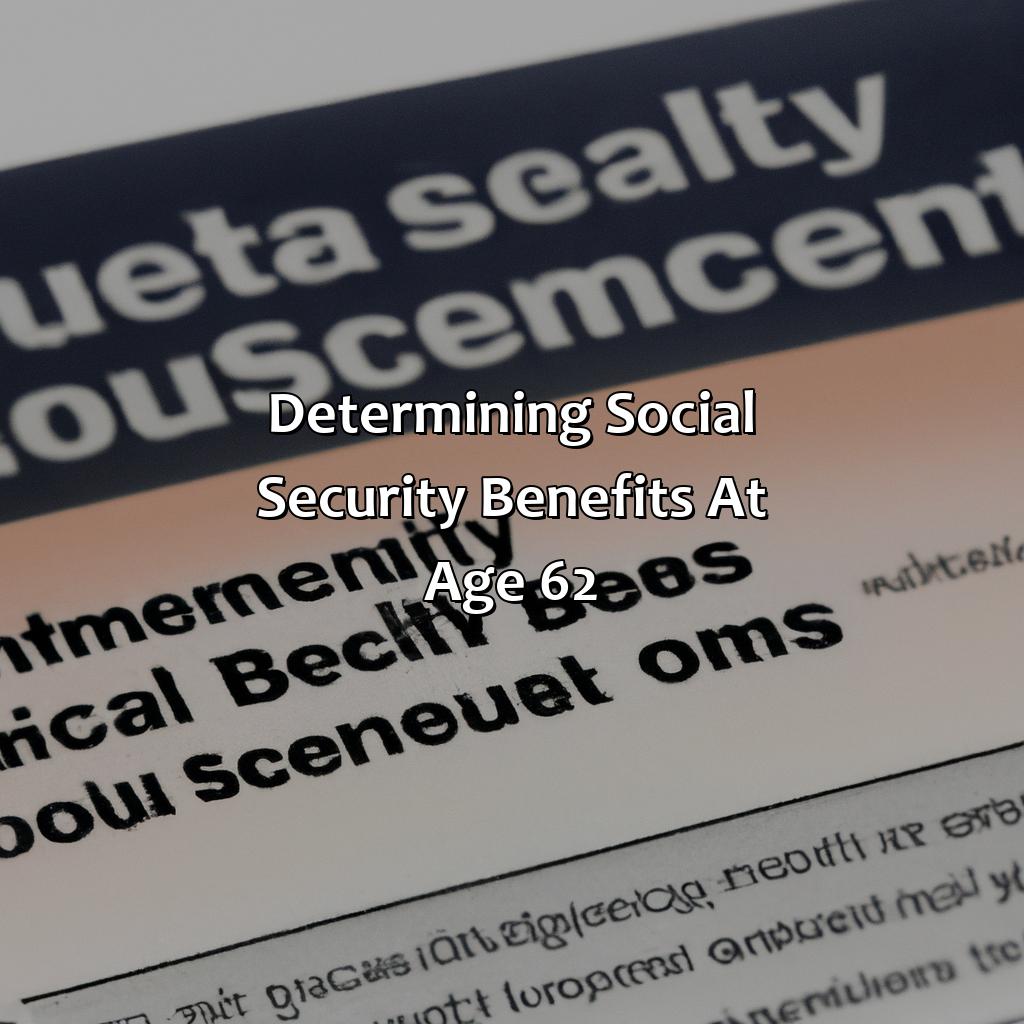 Determining Social Security Benefits at Age 62-how much can i make on social security at age 62?, 