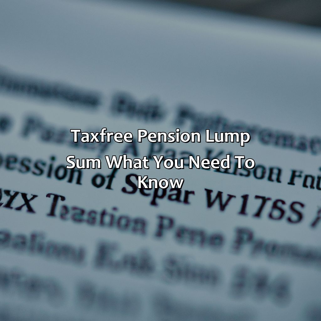 Tax-Free Pension Lump Sum: What You Need to Know-how much tax free pension lump sum?, 