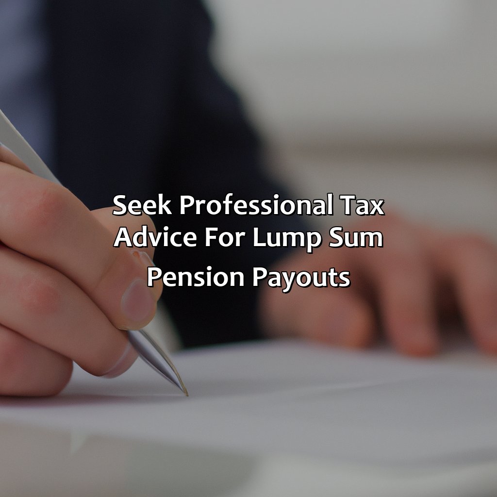 Seek Professional Tax Advice for Lump Sum Pension Payouts-how to avoid taxes on lump sum pension payout?, 