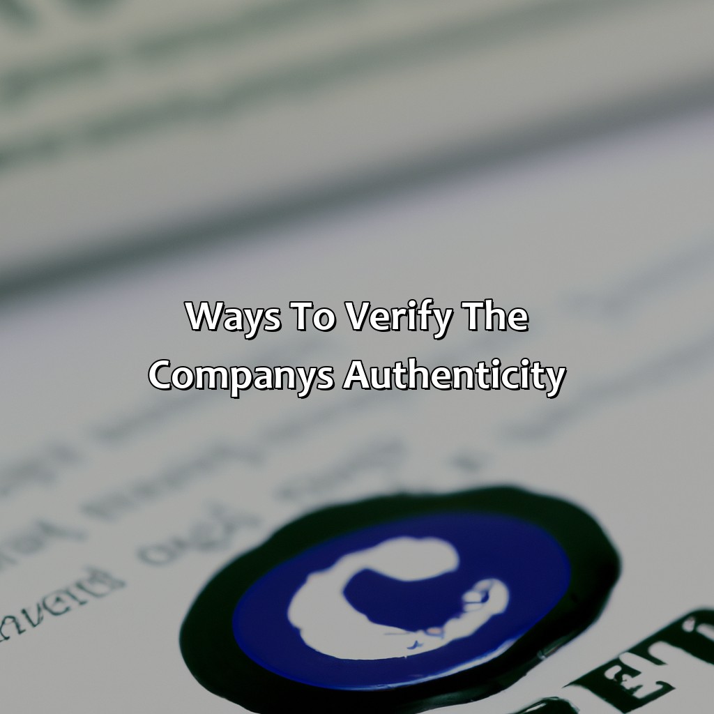 Ways to Verify the Company