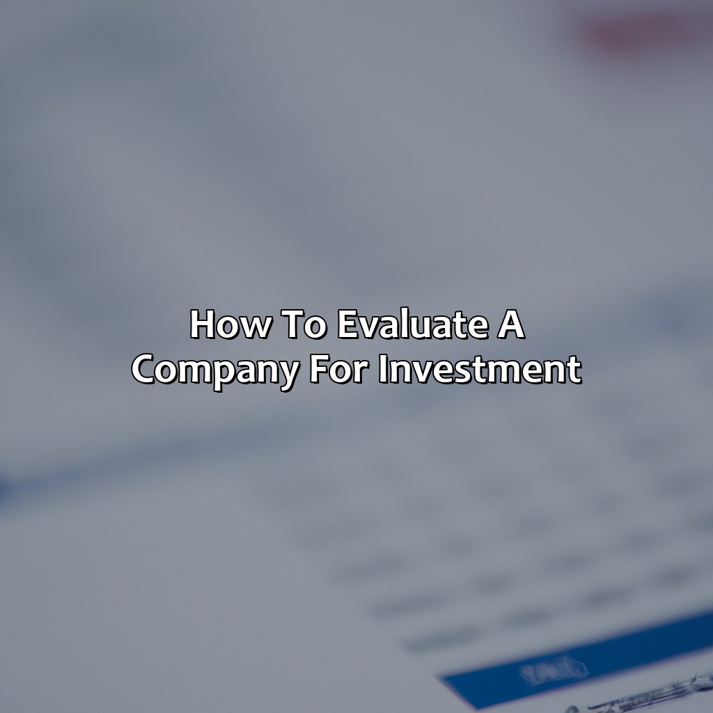 How To Evaluate A Company For Investment?