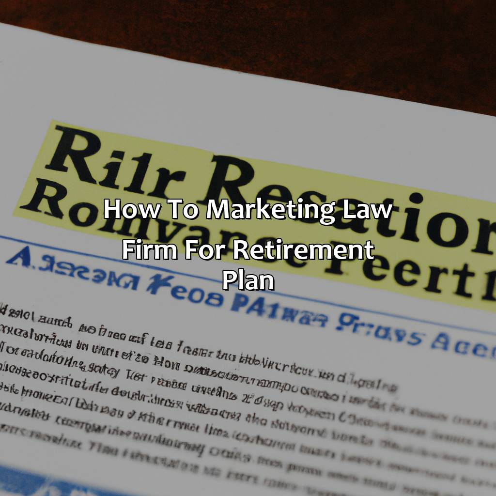 How To Marketing Law Firm For Retirement Plan?