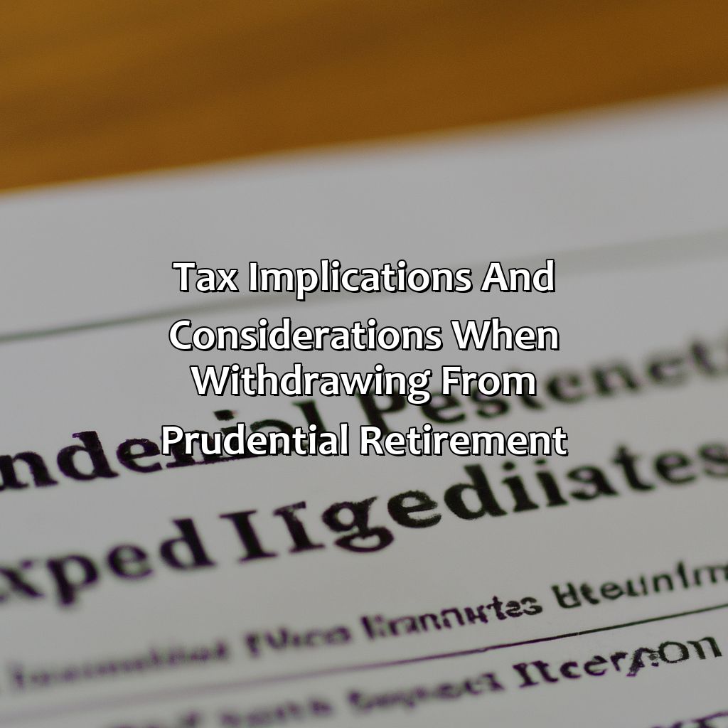 Tax Implications and Considerations when Withdrawing from Prudential Retirement-how to withdraw money from prudential retirement?, 