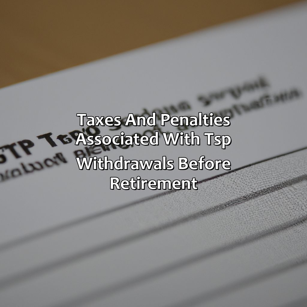 Taxes and Penalties Associated with TSP Withdrawals Before Retirement-how to withdraw money from tsp before retirement?, 