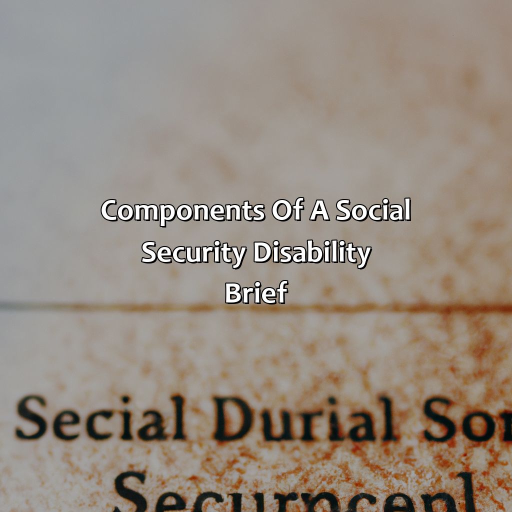 Components of a Social Security Disability Brief-how to write a social security disability brief?, 