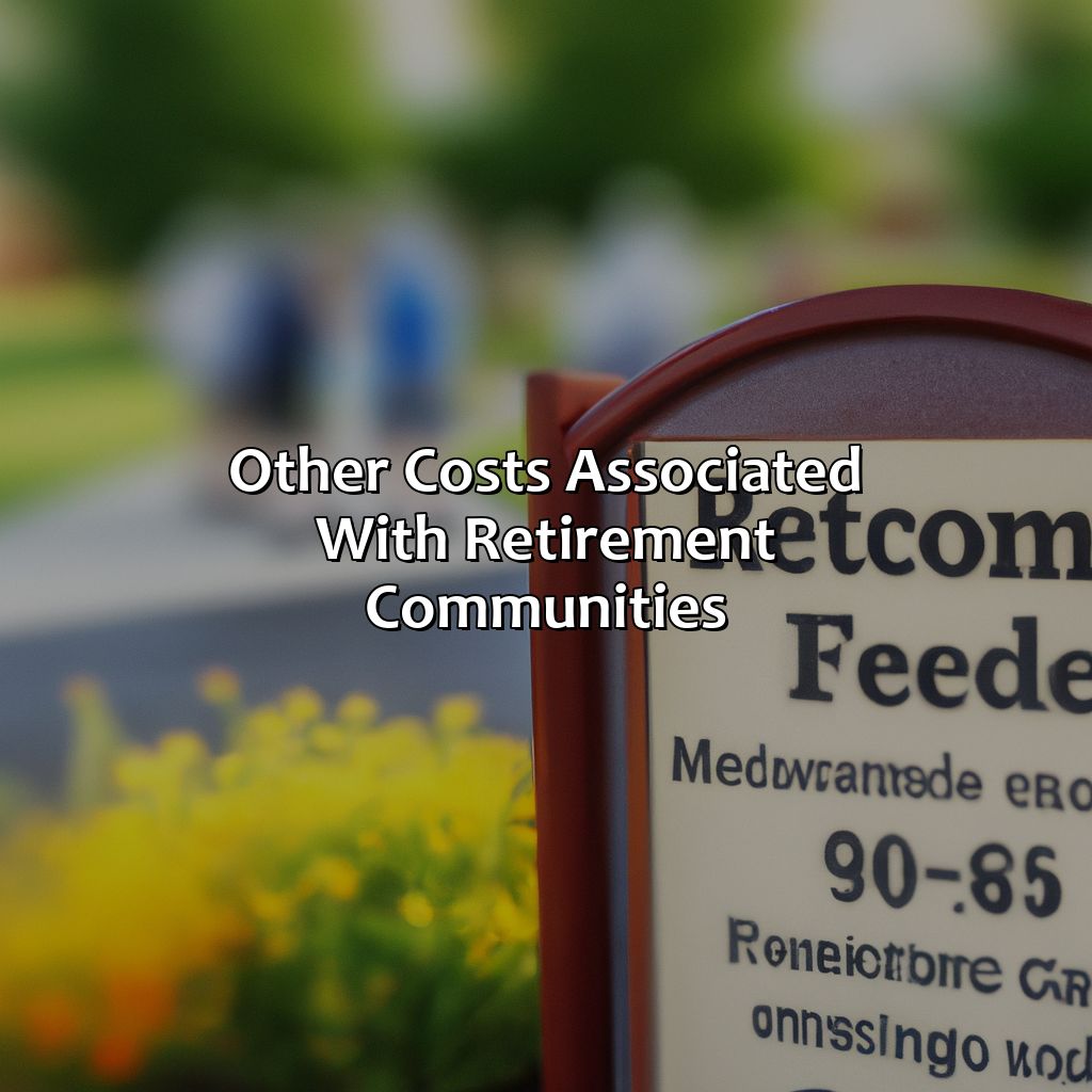 Other Costs Associated with Retirement Communities-what are entrance fees for retirement communities?, 