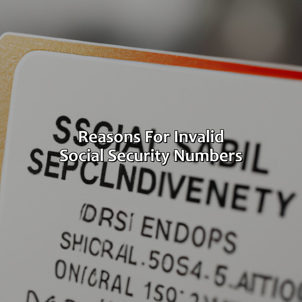 Reasons for Invalid Social Security Numbers-what are invalid social security numbers?, 