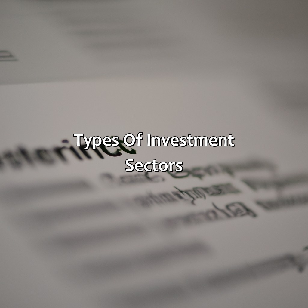 Types of Investment Sectors-what are the investment sectors?, 