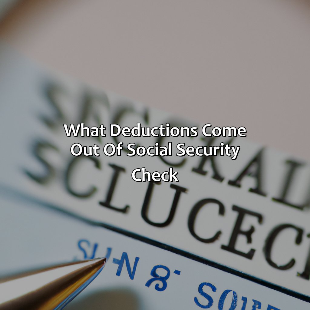 What deductions come out of Social Security check-what comes out of your social security check?, 