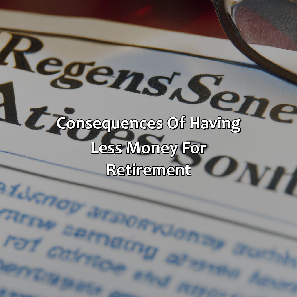 Consequences of having less money for retirement-what do you think would be the consequences of having less money saved for retirement?, 