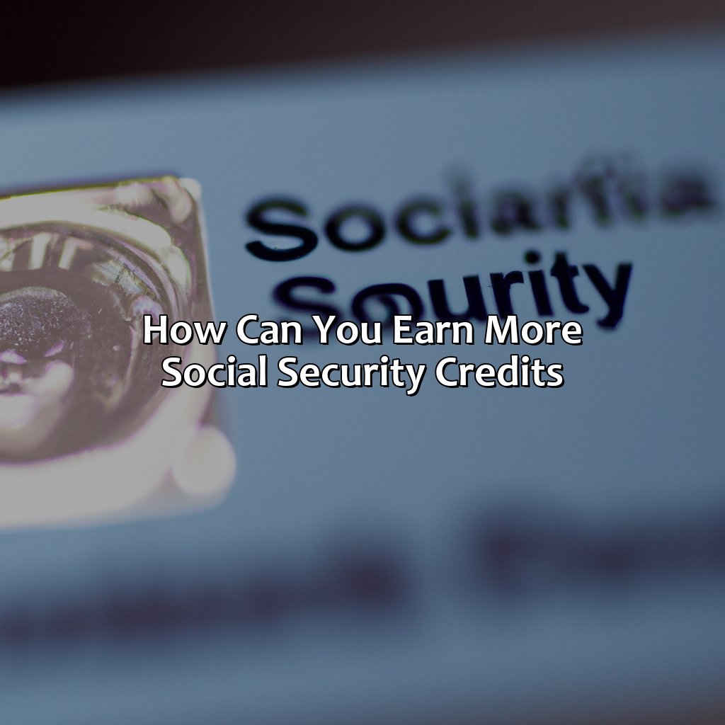 How can you earn more Social Security credits?-what happens if you don