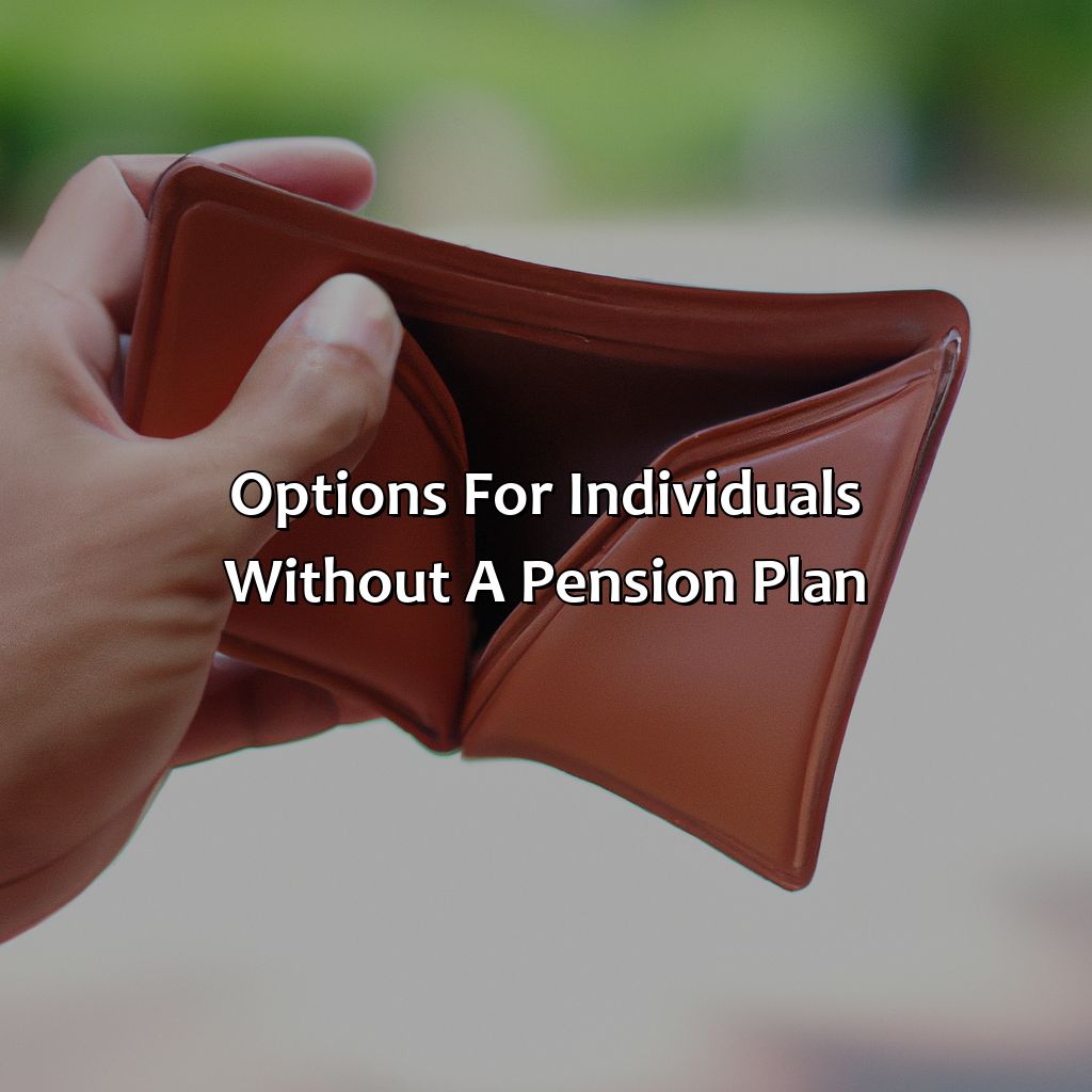 Options for individuals without a pension plan-what happens if you have no pension?, 