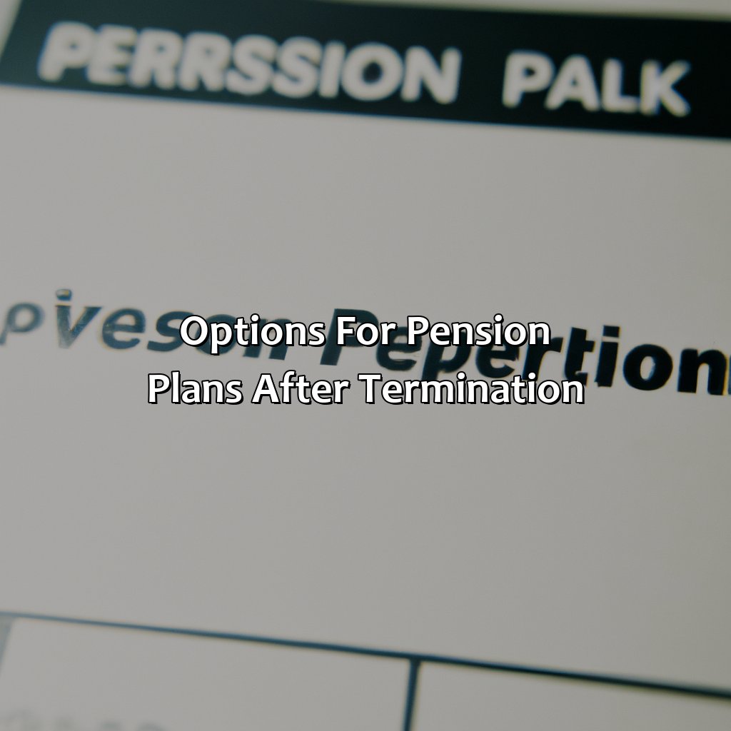 Options for Pension Plans after Termination-what happens to my pension if i am terminated?, 