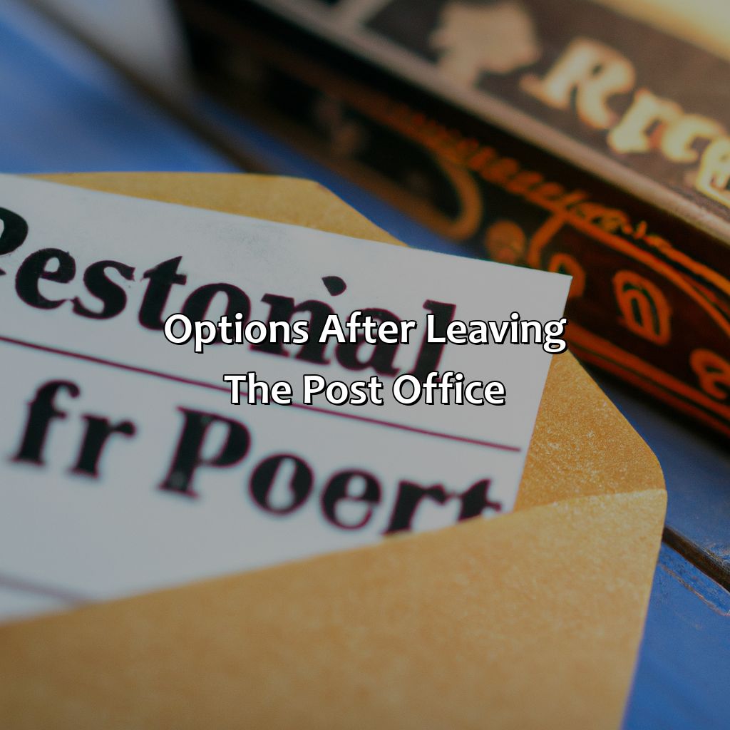 Options after Leaving the Post Office-what happens to my retirement if I quit the post office?, 