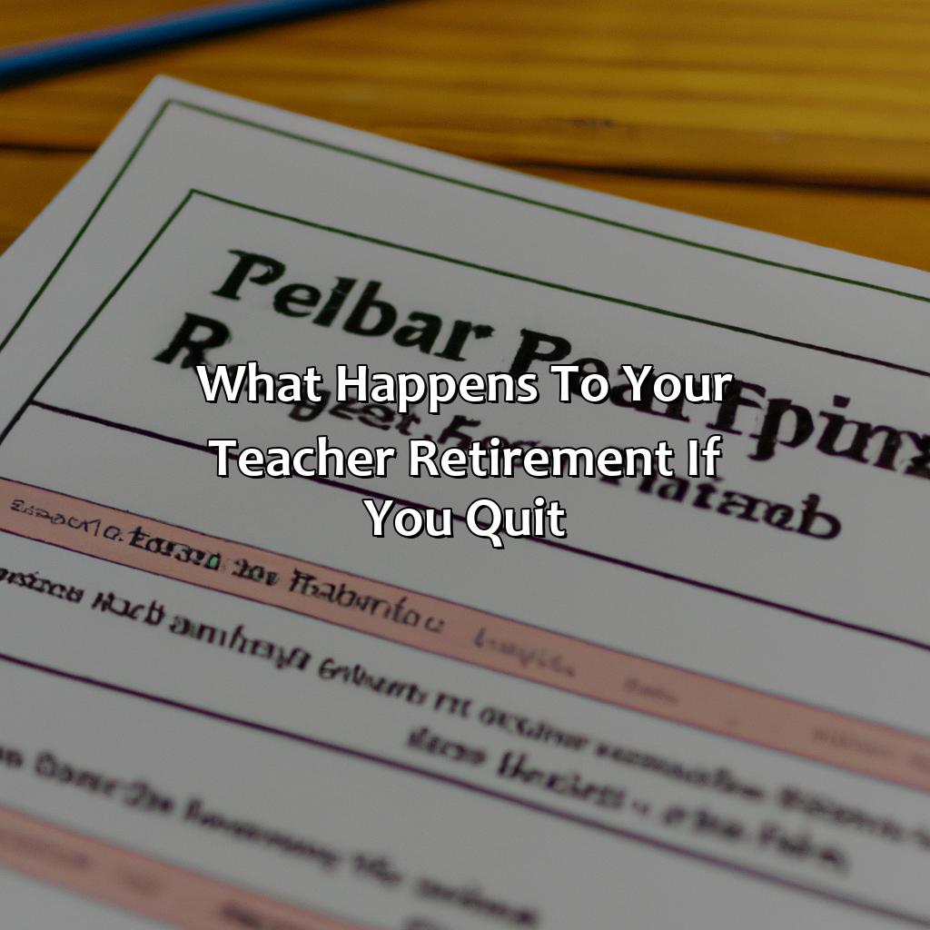 What Happens To Your Teacher Retirement If You Quit?