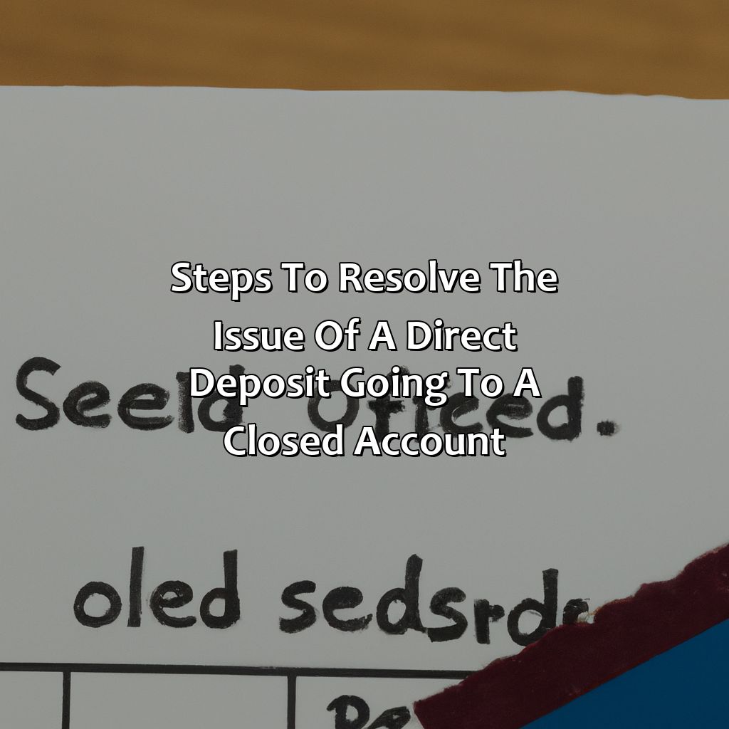 Steps to resolve the issue of a direct deposit going to a closed account-what happens when a social security direct deposit goes to a closed account?, 