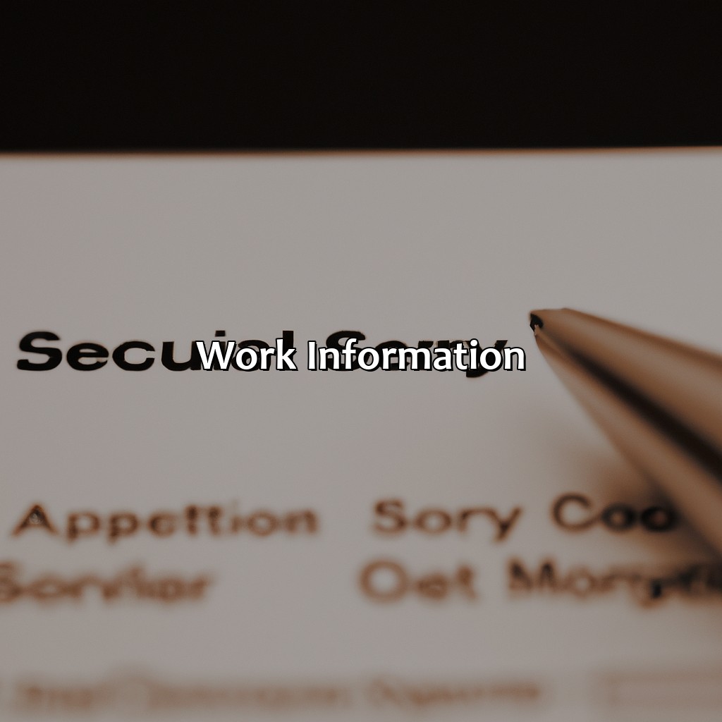 Work Information-what information is on a social security application?, 