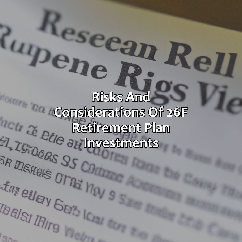 Risks and considerations of 26f Retirement Plan investments-what is a 26f retirement plan?, 