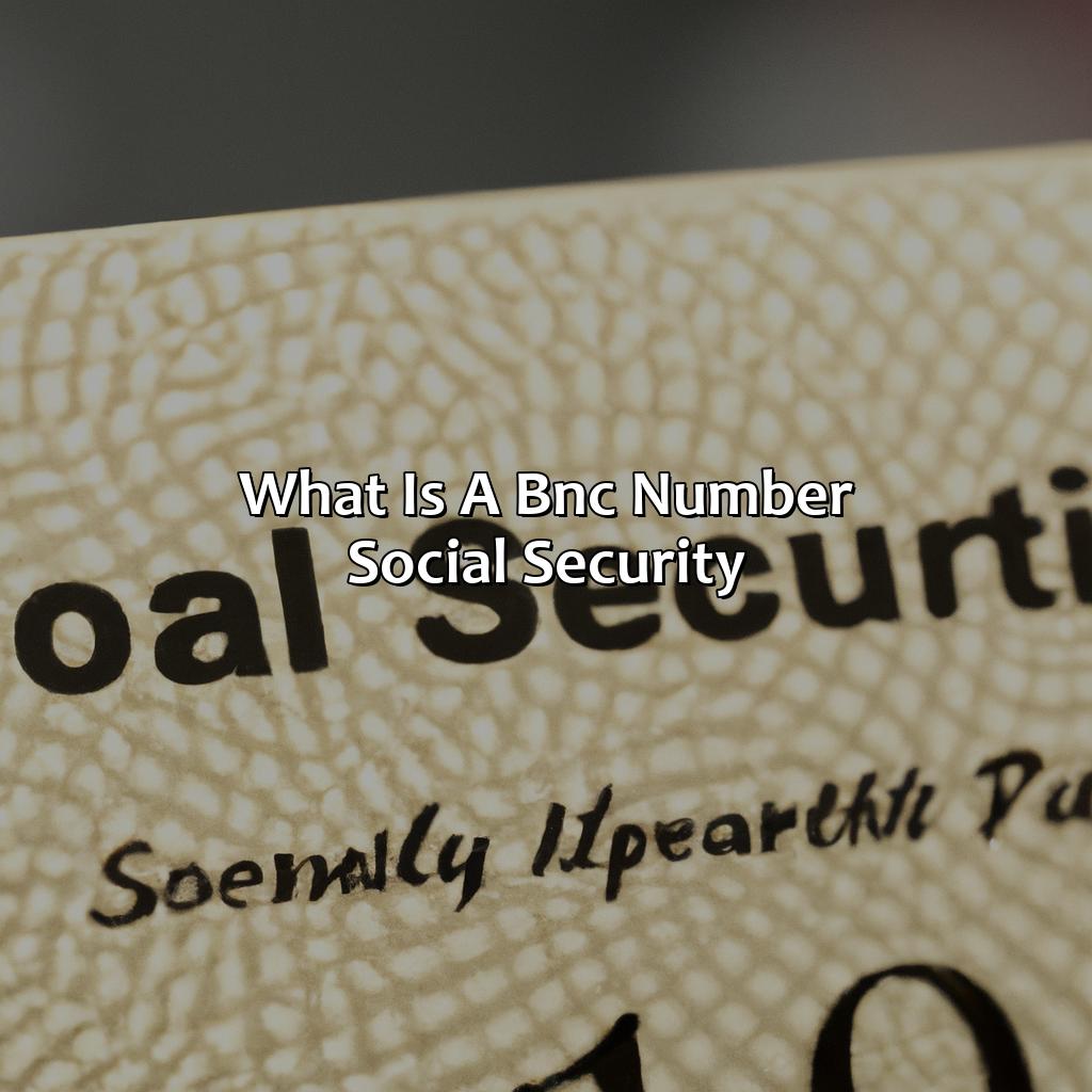 What Is A Bnc Number Social Security?