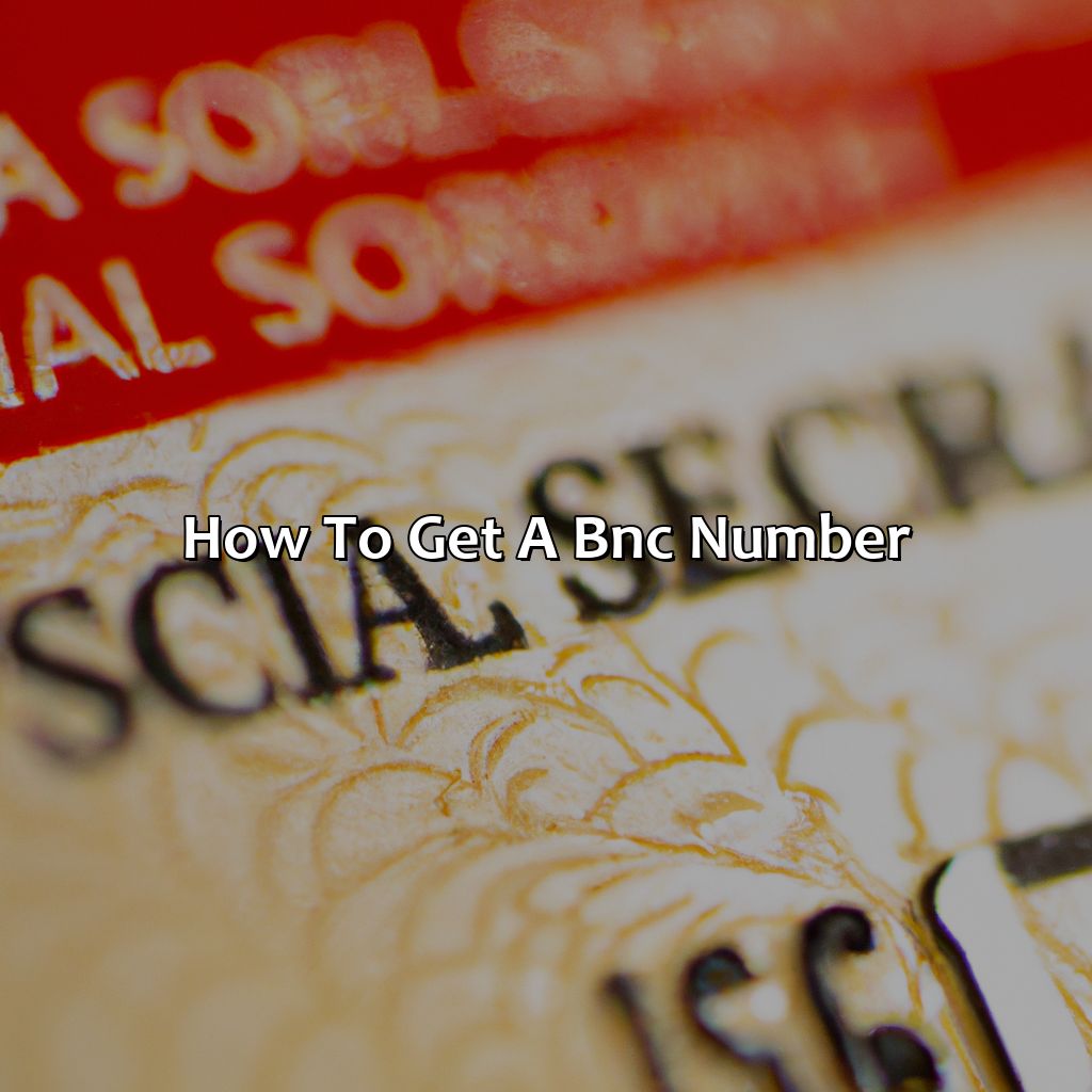 How to get a BNC number-what is a bnc number social security?, 