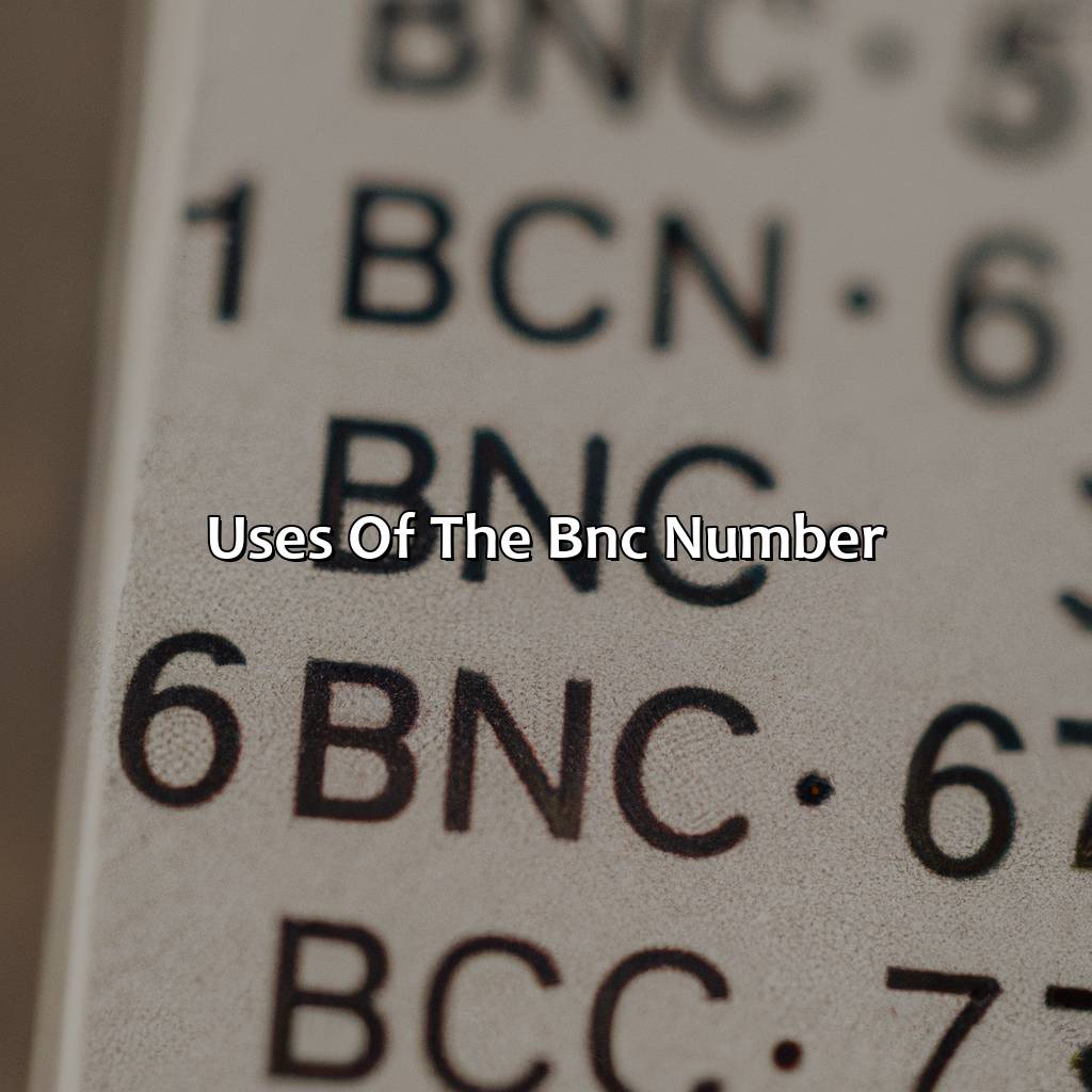 Uses of the BNC number-what is a bnc number social security?, 