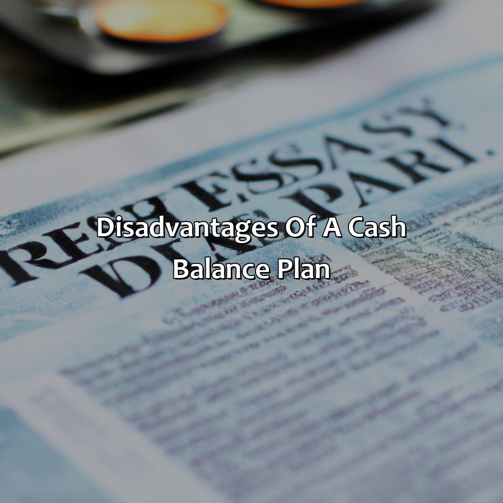 Disadvantages of a Cash Balance Plan-what is a cash balance retirement plan?, 