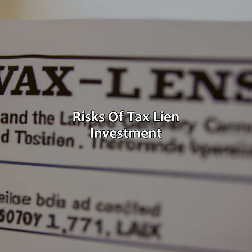 Risks of Tax Lien Investment-what is a tax lien investment?, 