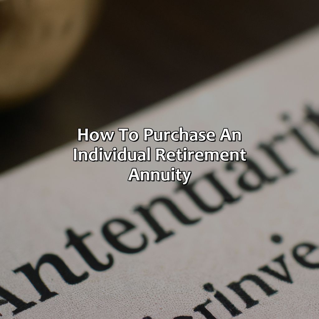 How to Purchase an Individual Retirement Annuity-what is an individual retirement annuity?, 