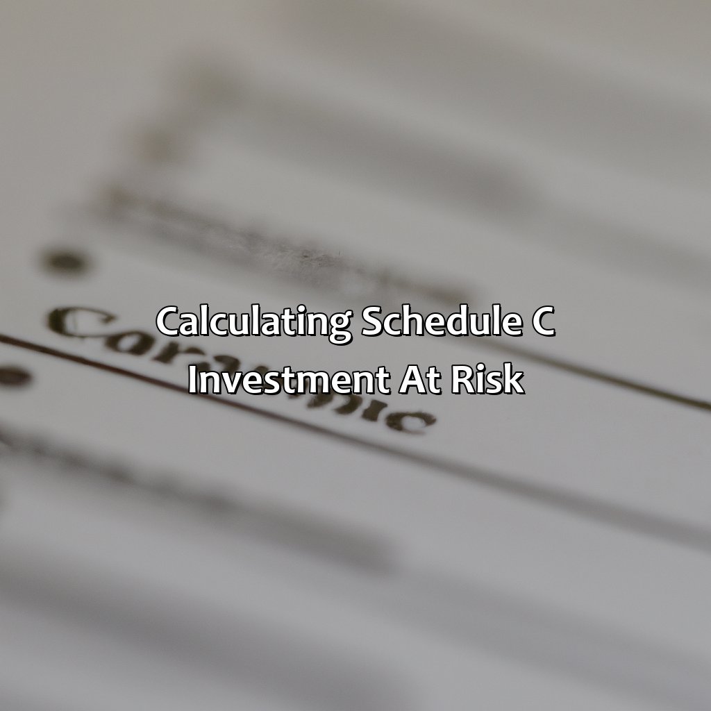 Calculating Schedule C Investment at Risk-what is investment at risk on schedule c?, 