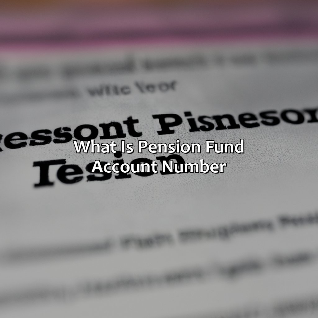 What is Pension Fund Account Number?-what is pension fund account number?, 