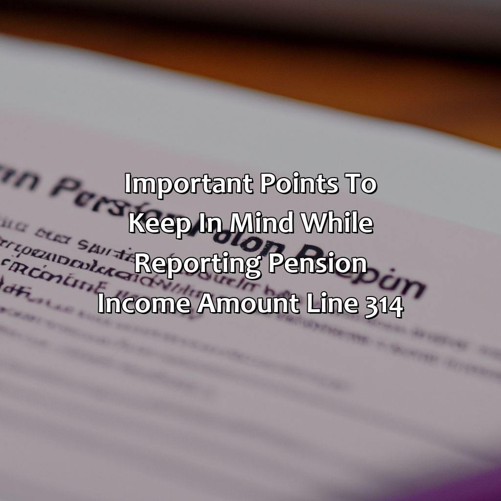 Important Points to Keep in Mind while Reporting Pension Income Amount Line 314-what is pension income amount line 314?, 