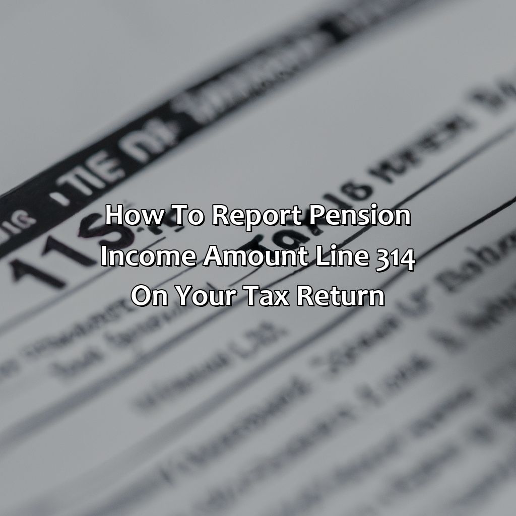 How to Report Pension Income Amount Line 314 on your Tax Return-what is pension income amount line 314?, 