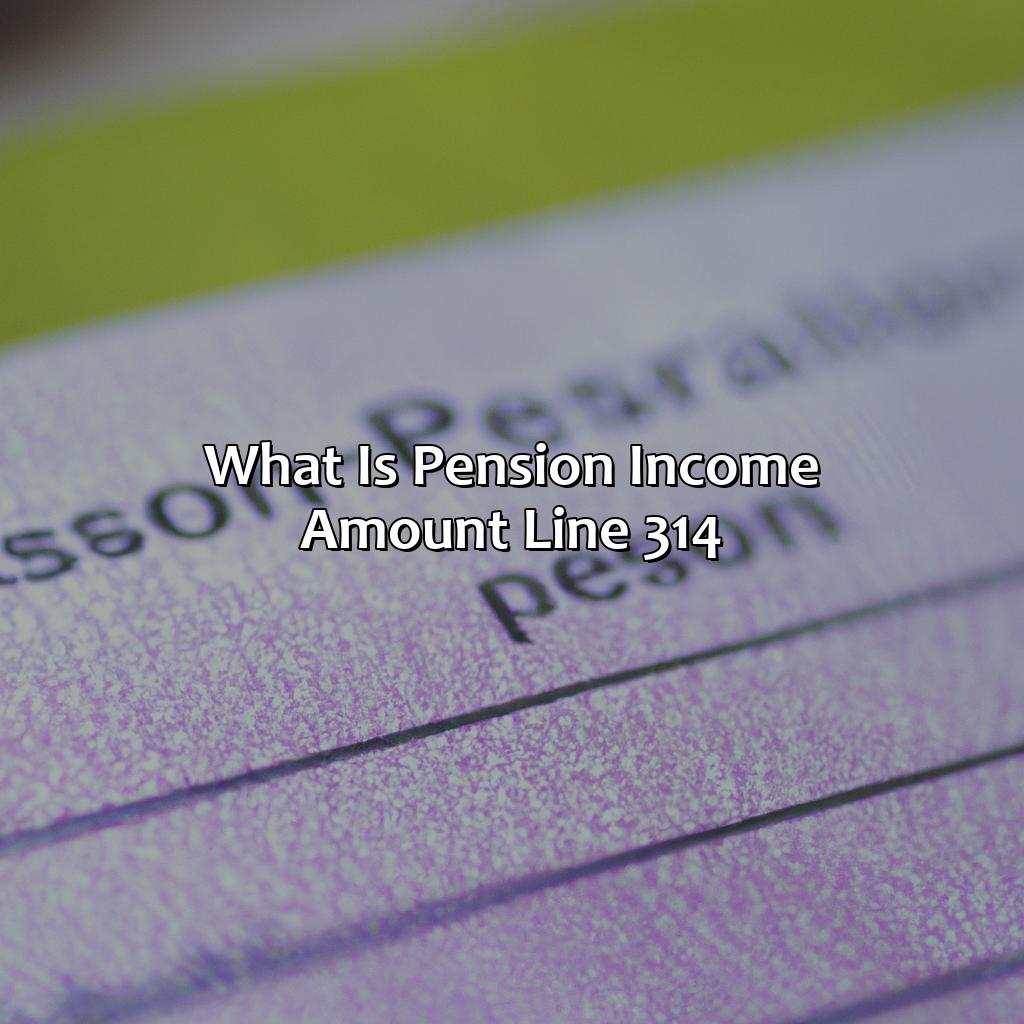 What is Pension Income Amount Line 314?-what is pension income amount line 314?, 