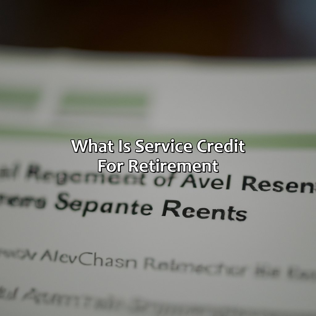 What is Service Credit for Retirement?-what is service credit for retirement?, 