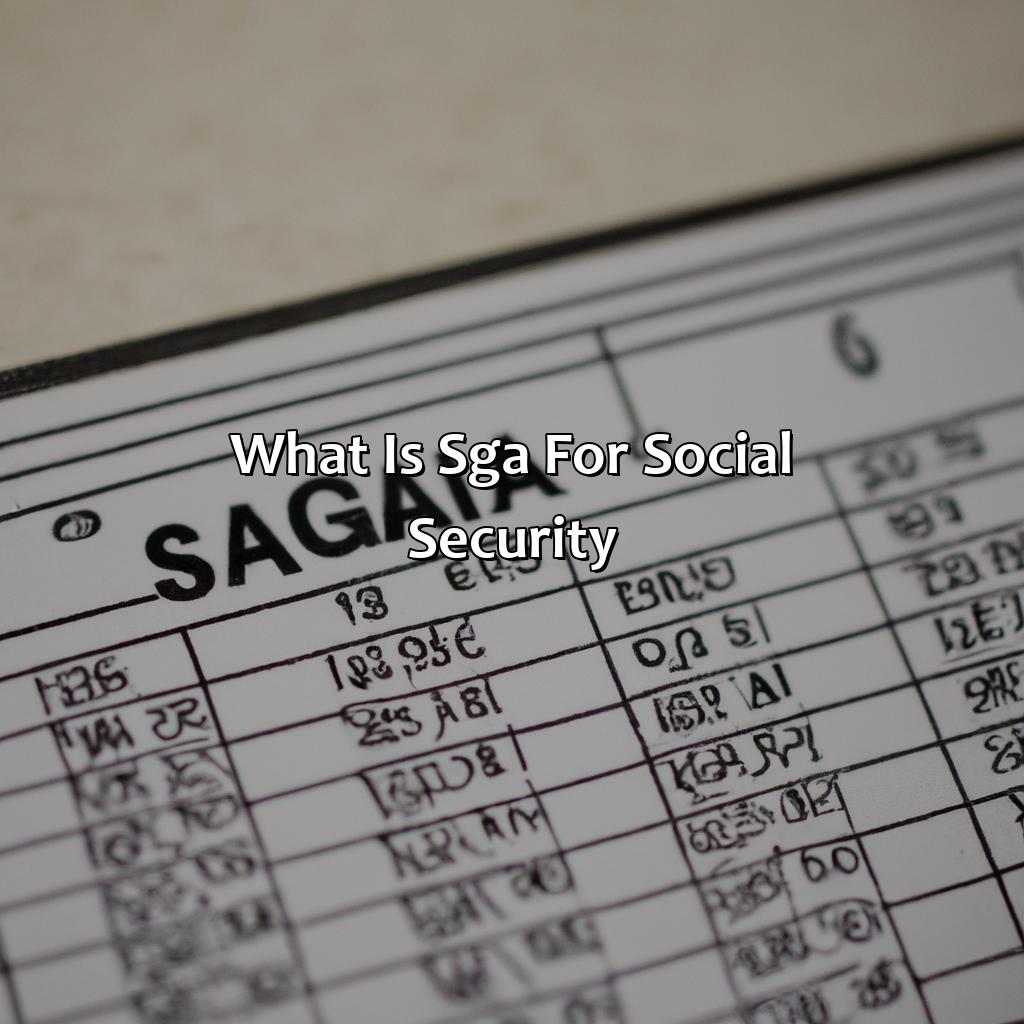 What Is Sga For Social Security?