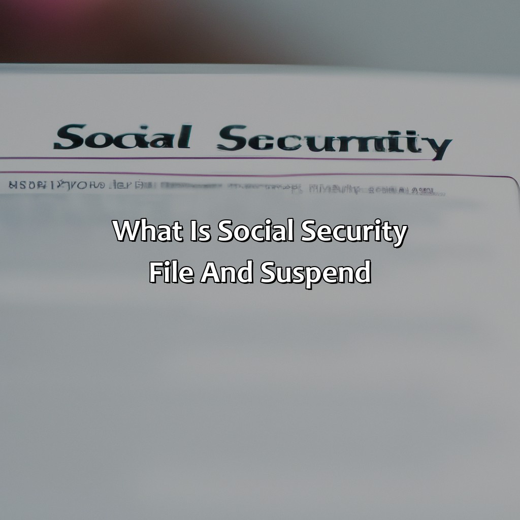 What Is Social Security File And Suspend?