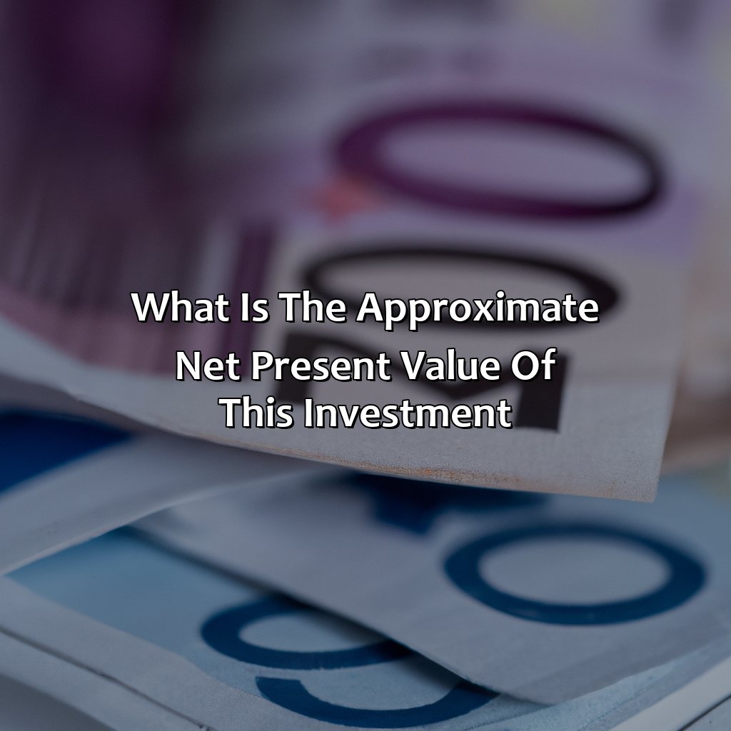 What Is The Approximate Net Present Value Of This Investment?