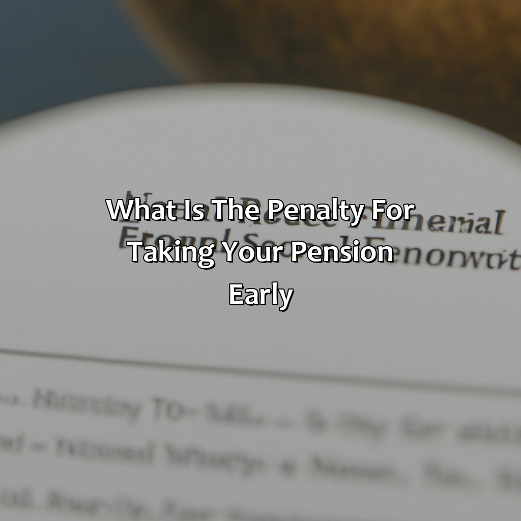 What Is The Penalty For Taking Your Pension Early?