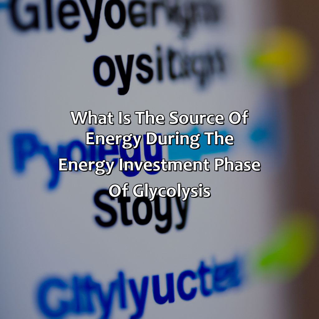 What Is The Source Of Energy During The Energy Investment Phase Of Glycolysis?