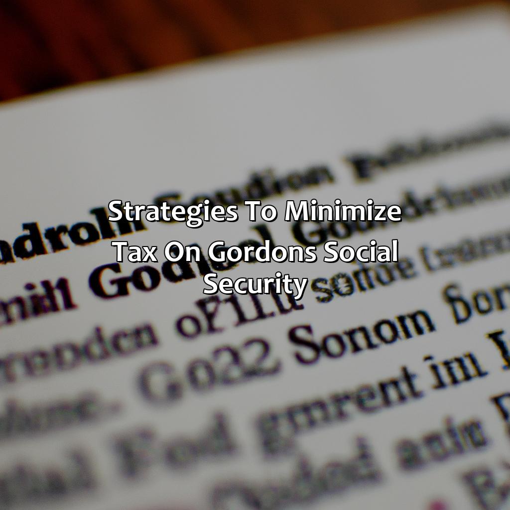 Strategies to Minimize Tax on Gordon