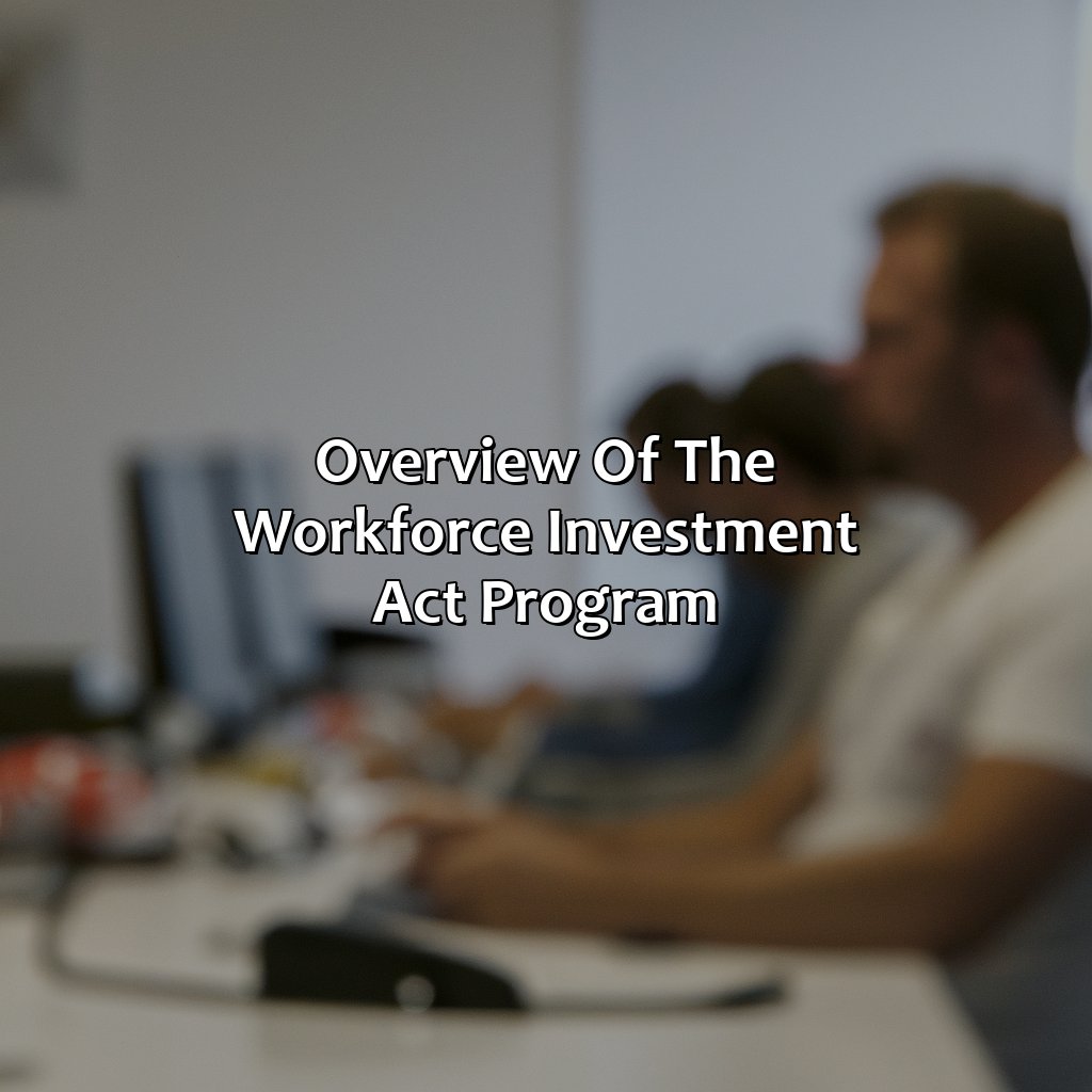 Overview of the Workforce Investment Act Program-what is the workforce investment act program?, 