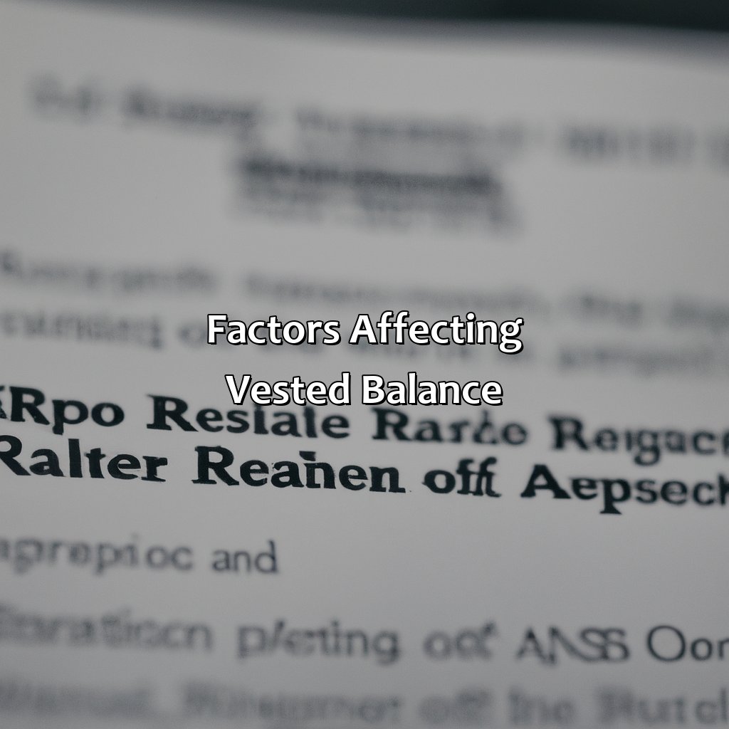 Factors Affecting Vested Balance-what is vested balance in retirement fund?, 
